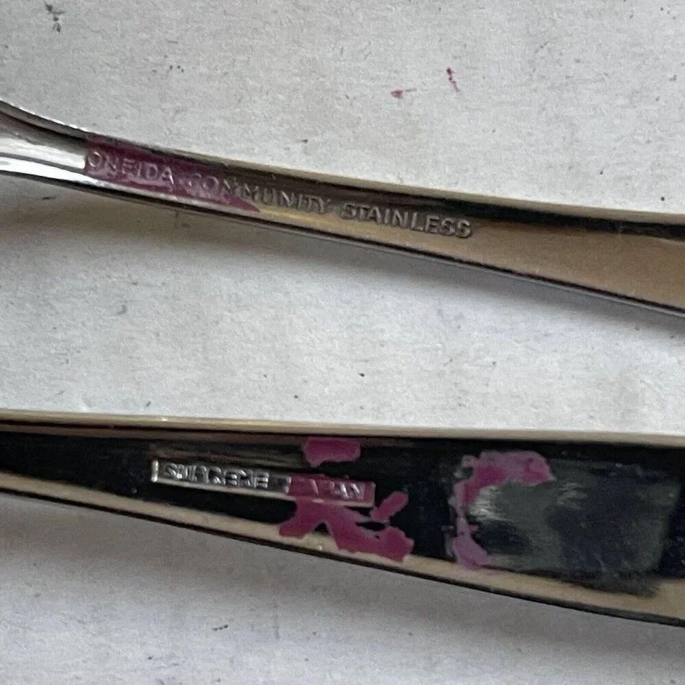 Fork and Spoon Serving Set Oneida Supreme Japan The Rose Floral Flatware Salad
